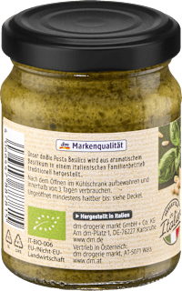 Pesto, Basilico mit Olivenöl & Pinienkernen, vegan dmBio