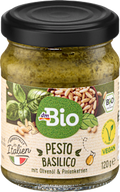 Pesto, Basilico mit Olivenöl & Pinienkernen, vegan dmBio
