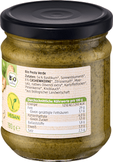 Pesto, Verde mit Basilikum & Cashews, vegan dmBio