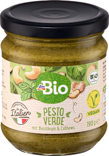 Pesto, Verde mit Basilikum & Cashews, vegan dmBio