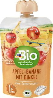 Quetschie Apfel-Banane mit Dinkel ab 1 Jahr dmBio