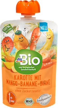 Quetschie Karotte mit Mango-Banane-Birne, ab 1 Jahr dmBio
