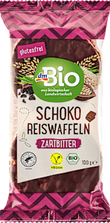 Reiswaffeln, Schoko Zartbitter, glutenfrei dmBio
