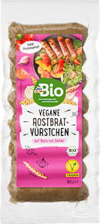 Rostbratvürstchen, auf Basis von Seitan dmBio