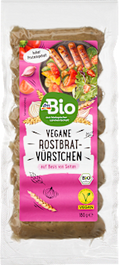 Rostbratvürstchen, auf Basis von Seitan dmBio
