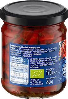 Rote Paprika in Kräuteröl dmBio