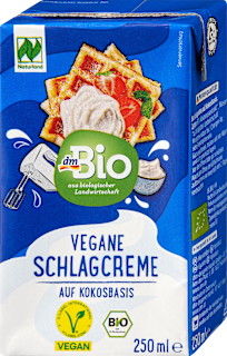 Schlagcreme, vegane Schlagcreme auf Kokosbasis dmBio