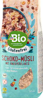 Schoko-Müsli mit Knusperflakes glutenfrei dmBio