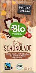Schokolade Nougat mit Nüssen & Cranberrys dmBio