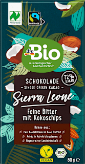 Schokolade, "Sierra Leone" Feine Bitter mit Kokoschips dmBio