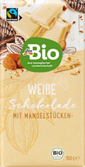 Schokolade, weiß mit Mandelstücken dmBio