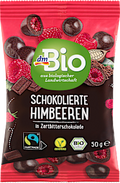 Schokolierte Himbeeren in Zartbitter dmBio