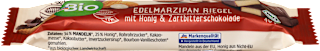 Schokoriegel, Edelmarzipan mit Honig & Zartbitterschokolade dmBio