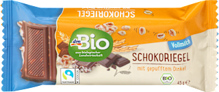Schokoriegel, Vollmilch mit gepufftem Dinkel dmBio