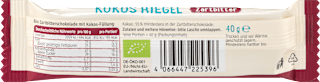 Schokoriegel, Zartbitter Kokos dmBio