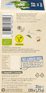Schwarzer Tee Earl Grey (20 Beutel) dmBio