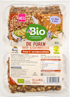 Toastbrötchen, Die Puren Hafer- & Saaten dmBio