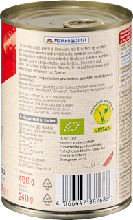 Tomatenfilets geschält, Filetti mit Kräutern dmBio