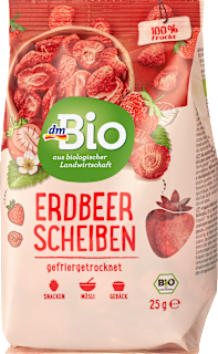 Trockenfrüchte, Erdbeerscheiben gefriergetrocknet dmBio