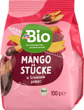 Trockenfrüchte, Mangostück in Schokolade gedippt dmBio