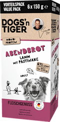 Nassfutter Hund mit Lamm & Pastinake, Abendbrot Multipack (6x150 g) DOGS'n TIGER