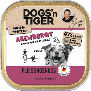 Nassfutter Hund mit Lamm & Pastinake, Abendbrot Multipack (6x150 g) DOGS'n TIGER