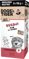 Nassfutter Hund mit Rind & Kürbis, Guadn! Multipack (6x150 g) DOGS'n TIGER
