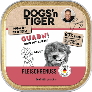 Nassfutter Hund mit Rind & Kürbis, Guadn! Multipack (6x150 g) DOGS'n TIGER