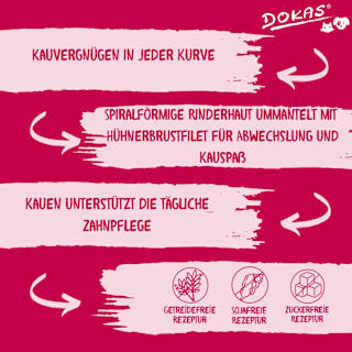 Kausnack Hund, Hühnerbrustspirale (3 Stück) DOKAS