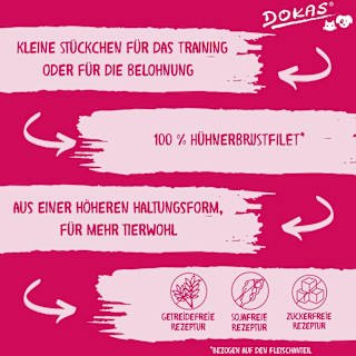 Kausnack Hund, Hühnerbruststücke DOKAS