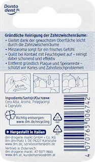 Zahnseide Minze, Reisegröße  Dontodent