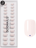 Künstliche Nägel, Soft Gel Press Ons Blue Dots Extra Short Square Doonails