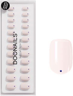 Künstliche Nägel, Soft Gel Press Ons Blue Dots Extra Short Square Doonails