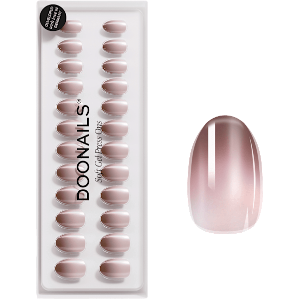 Künstliche Nägel, Soft Gel Press Ons Brownie Short Round  Doonails
