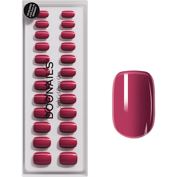 Künstliche Nägel, Soft Gel Press Ons Bubblegum Short Square Doonails
