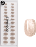 Künstliche Nägel, Soft Gel Press Ons Champagne Cat Eye Extra Short Square Doonails