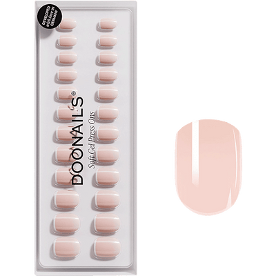 Doonails False Nails, Soft Gel Press Ons Classic French Extra Short Square, 30 pcs