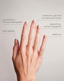 Künstliche Nägel, Soft Gel Press Ons Classic French Extra Short Square Doonails