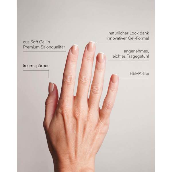 Künstliche Nägel, Soft Gel Press Ons Classic French Extra Short Square Doonails