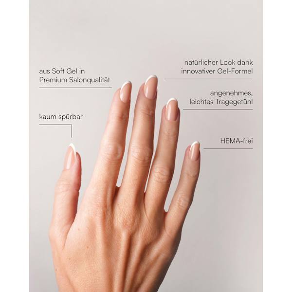 Künstliche Nägel, Soft Gel Press Ons Classic French Medium Round Doonails