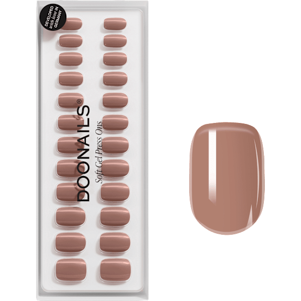 Künstliche Nägel, Soft Gel Press Ons Espresso Extra Short Square Doonails