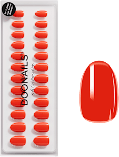 Künstliche Nägel, Soft Gel Press Ons Fire Short Round Doonails
