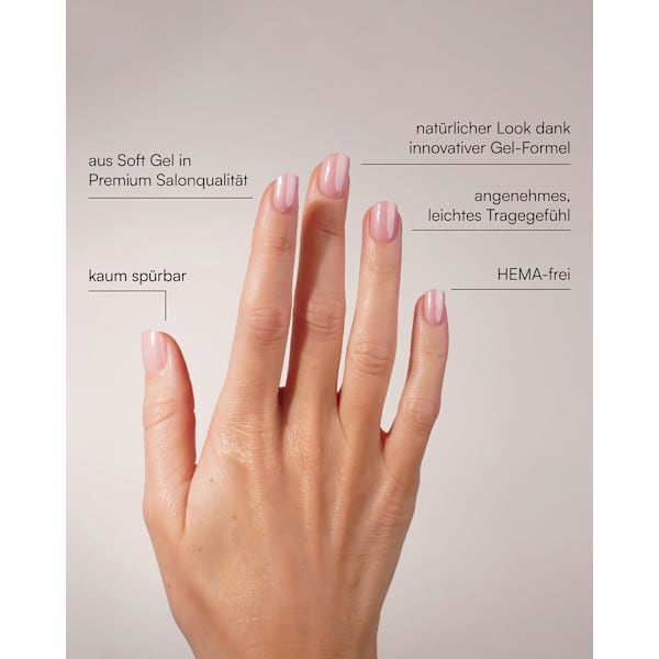 Künstliche Nägel, Soft Gel Press Ons Jetset Extra Short Square Doonails