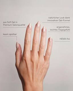Künstliche Nägel, Soft Gel Press Ons Nude Marble Short Almond Doonails
