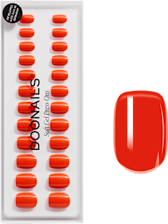 Künstliche Nägel, Soft Gel Press Ons On Fire Extra Short Square Doonails