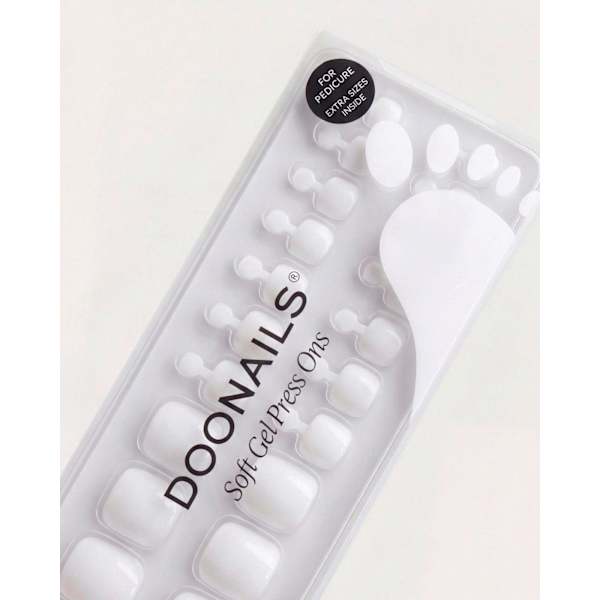 Künstliche Nägel, Soft Gel Press Ons Pediküre Snow White Doonails