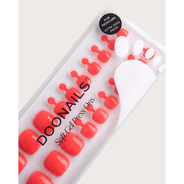 Künstliche Nägel, Soft Gel Press Ons Pediküre Sunset Coral Doonails