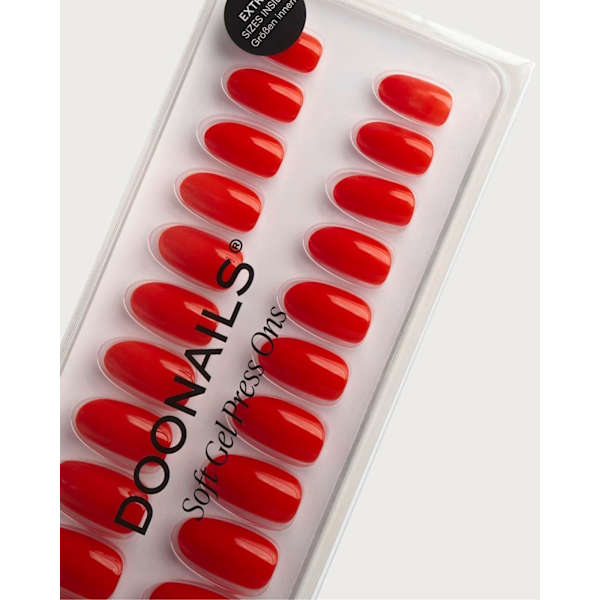 Künstliche Nägel, Soft Gel Press Ons Rose Red Medium Round Doonails
