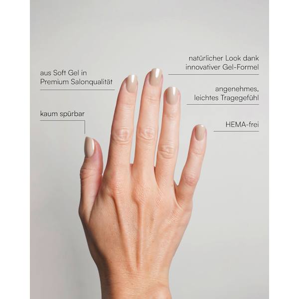 Künstliche Nägel, Soft Gel Press Ons Toffee Extra Short Square Doonails