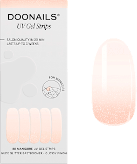 UV Gel Nagelfolien, Gel Strips Nude Glitter Babyboomer Doonails